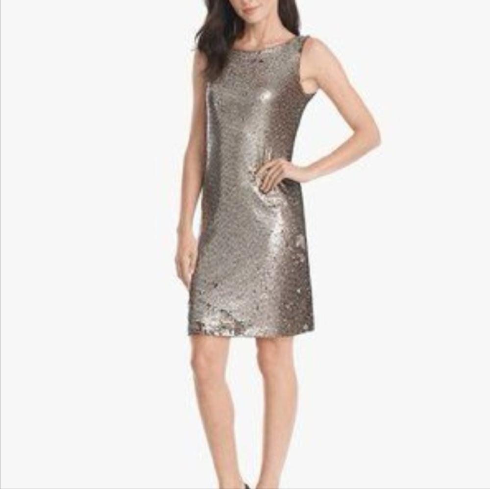 WH|BM NWT White House | Black Market Sleeveless Sequin Shift Dress XS